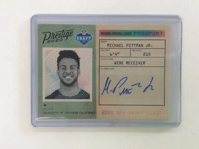 2020 Panini Prestige Michael Pittman Jr. PA-MP Rookie Passport Auto Signed Card - Image 1 of 4