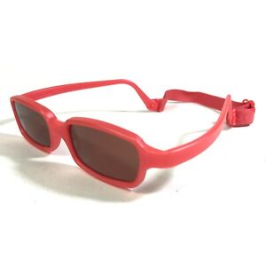 Miraflex Sunglasses NEW BABY 2 Red Rectangular Frames with Red Lenses 42-14-120