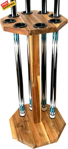 Freestanding Billiard Cue Rack, Pool Table Accessories Hold 8 Cues, Pool Cue Sti - Picture 1 of 6