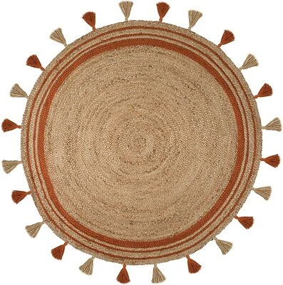 Jute Rug Carpet 100% Natural Farm House Jute Braided Round Floor Rugs Rag Carpet - Image 1 of 3
