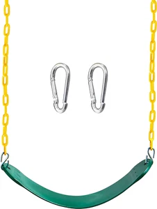 Heavy Duty Swing Seat Green Color with 66” Chain, Swing Set Accessories Replacem - Picture 1 of 12