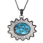 Blue Copper Turquoise Handmade Gift For Her 925 Silver Jewelry Pendant 2