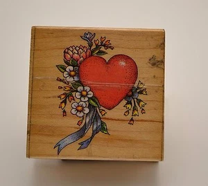 Rubber Stamp Hearts and Flowers Victorian Style ALL NIGHT MEDIA 388F EUC - Picture 1 of 3