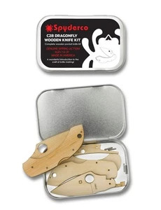 Kit de cuchillo plegable de madera Spyderco libélula regalo lata WDKIT - Imagen 1 de 1