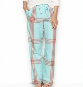  VICTORIA'S SECRET WOMEN'S BLUE PLAID FLANEL POCKETS PAJAMA PANT Sz S Short - Picture 1 of 1