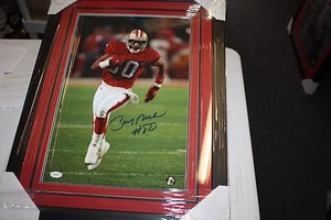 SAN FRANCISCO 49ERS JERRY RICE SIGNED FRAMED 12X18 PHOTO HOF 2010 JSA CERTIFIED - Picture 1 of 3