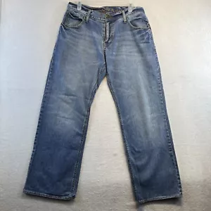 Arizona Jeans Men 32x30 Loose Straight Whiskered Denim Pants - Picture 1 of 10