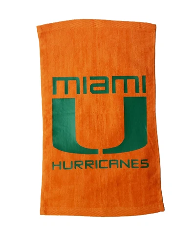 Miami Hurricanes Orange Rally Towel Green Vinyl Logo 11" x 18" 100% Cotton Cover