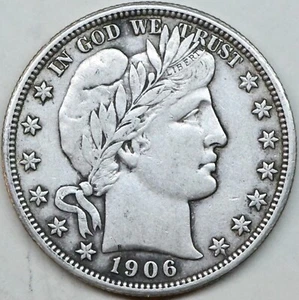 1906 o barber half dollar in a high circulated grade - Picture 1 of 3
