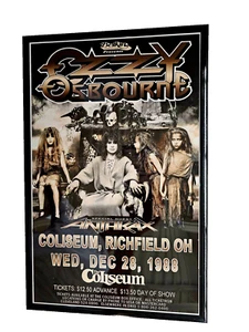 Ozzy Osbourne Coliseum, Richfield OH 1988 Framed Concert Poster - Picture 1 of 2
