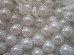 100 Perlen Halbperlen rund Dekoperlen Wachsperlen weiß 12 mm elegant Pl 02 - Bild 1 von 4