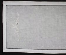 Victorian Linen "Bows and Dots" White 20 x 60cm Runner