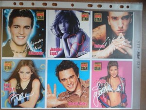 6x BRAVO Star-Card - Jennifer Lopez Eminem Avril Lavigne Gareth Gates A. Klaws 