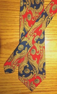 Bullock & Jones Men's TIE Red Gold Blue Paisley 100% Silk NWOT Made in Italy - Picture 1 of 3