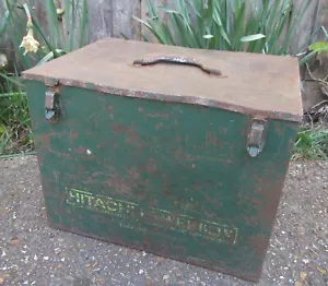 Vintage HITACHI POWERBOX Metal Storage Tool Box - Picture 1 of 9