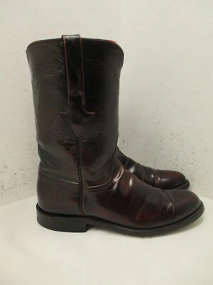 Lucchese Dark Burgundy Leather Cowboy Boots Mens Size 8 D Style L1097 USA - Image 1 of 4