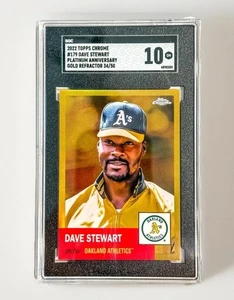 2022 Topps Chrome Dave Stewart Gold /50 SGC 10 GEM MINT Oakland A’s - Picture 1 of 2
