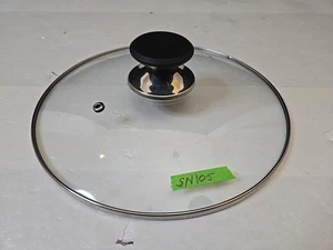 9 1/2" Deckel Pfanne/Pfanne Ersatz Deckel Glas Schwarz Knopf SN 105 - Bild 1 von 5