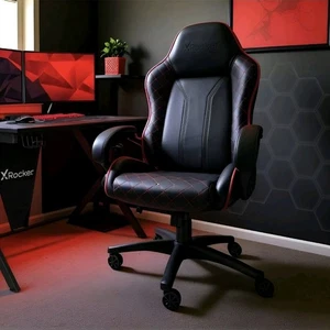 X ROCKER Maelstrom Mid Back Office Chair Adjustable Swivel - BLACK  - Picture 1 of 5