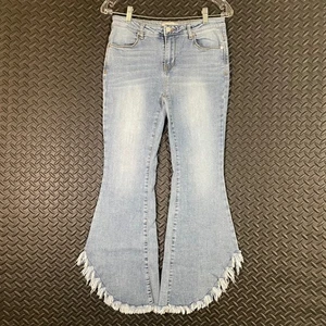 Habitual Mädchen ausgefranster Saum Jeans Mid Rise Baby Schlag Denim Mädchen Jugend Größe 16 - Bild 1 von 9