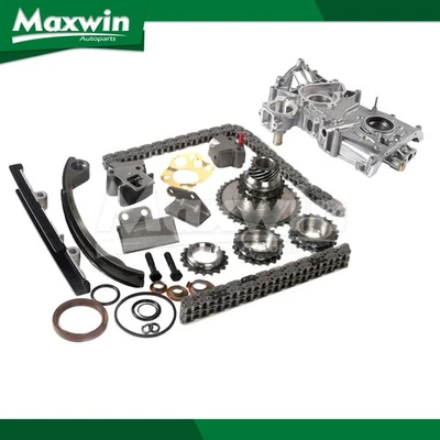 Timing Chain Kit Oil Pump Fit 1991-1998 Nissan 240SX 2.4L DOHC KA24DE - Image 1 of 4