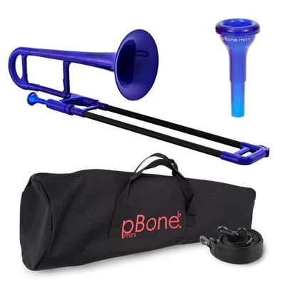 Mini trombone infantil de plástico - Bocal e bolsa de transporte - Versati leve... - Imagem 1 de 4