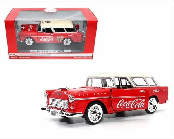 Mini auto 1/24 1955 Chevrolet Nomad Coca-Cola Motor City Classics 1:24 1955 - Immagine 1 di 1