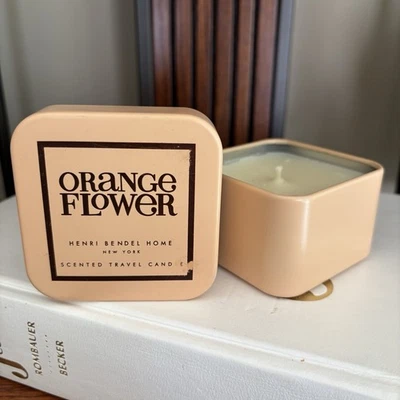 Henri Bendel Home Orange Flower Scented Travel Candle 4 oz New Tin No Box Rare - Image 1 of 4
