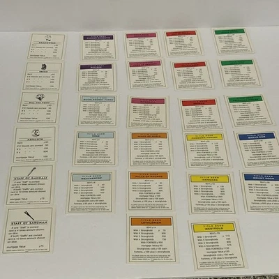 Monopoly Lord of the Rings Trilogy 28 Deed Property Cards Replacement Parts - Image 1 of 4