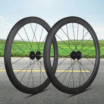 700C 38/50/60/88mm Road Bike UD Carbon Bicycle Wheelset Clincher Tubeless Rims - Image 1 of 4