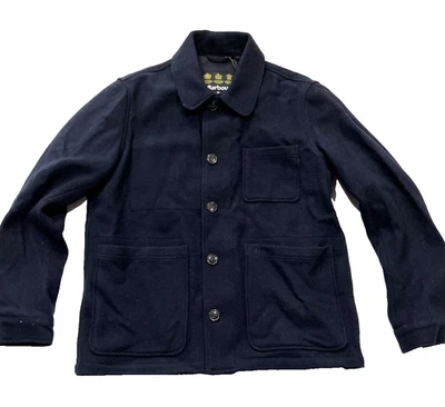 Barbour men's Kennington Wool Shirt Jacket Shacket - size Medium - Navy - Image 1 of 4