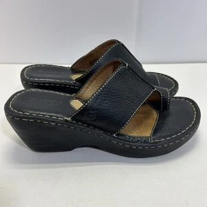 Born schwarze Damen-Keilsandalen aus Leder Größe 7 - Bild 1 von 10