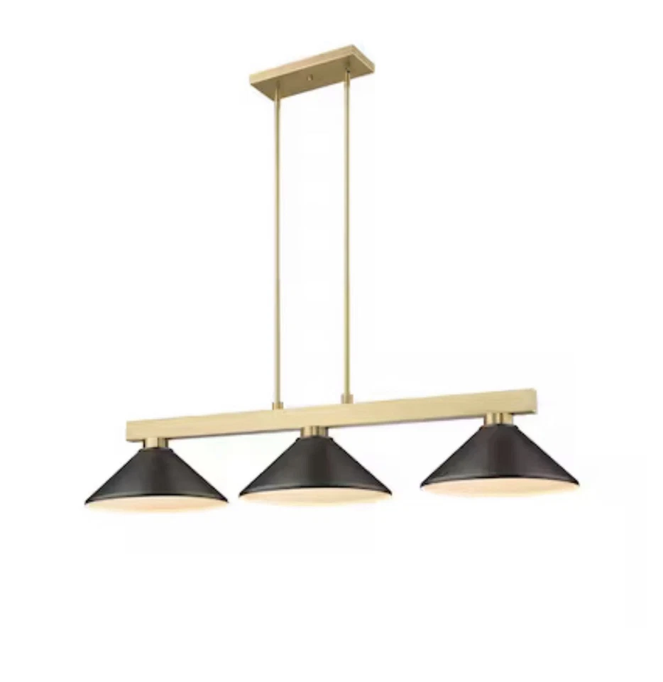 Cobalt by Z-Lite 3 Light Billiard in Modern Gold with Bronze Steel Shades - Image 1 of 3