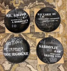 Williams Sonoma 8er Set Schwarz Schiefer Vorspeise Baldachin Teller Set Französische Weine 7" - Bild 1 von 4
