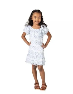 Rare Editions Toddler & Little Girls 2-Tone Eyelet Dress - Picture 1 of 11