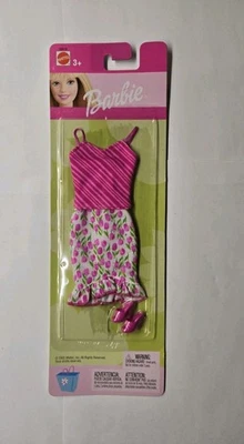 Винтажный Barbie моды 68014 2002 NIP розовый полоски бак с белый цветочный юбка трудно найти - Изображение 1 из 4
