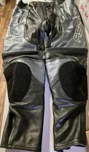 RST Ladies Leather Biker Trousers Black Size 14 - Picture 1 of 7