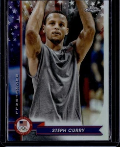 Rifrattore Topps Chrome Olympics 2024 Stephen Curry #40 squadra USA - Foto 1 di 2