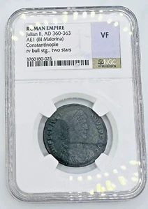 Roman Empire Julian II, AD 360-363 AE1 (BI Malorina) Constantinople rv bull stg. - Picture 1 of 4