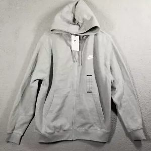 New Nike Sportswear Club Fleece Full-Zip Hoodie Gray Men’s Size L BV2645-063 - Picture 1 of 11