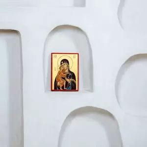 Hand Painted Virgin Mary Icon FEODOROVSKAYA/ Russian Orthodox Icon/24K Gold Leaf - Picture 1 of 6