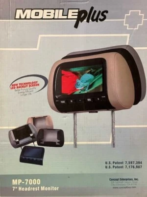 Mobile Plus MP-7000 7" Headrest Monitor - GRAY - Image 1 of 3