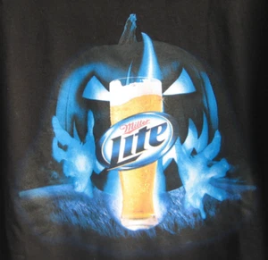 New (XL) HALLOWEEN Pumpkin GHOST MILLER LITE Beer T Shirt Scary jack o - Picture 1 of 12