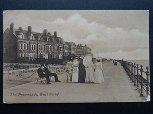 Postal Wirral WEST KIRBY The Promenade con BURBUJAS DE PALABRA escritas a mano c1909 - Imagen 1 de 3