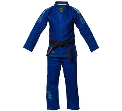 Fuji Niños Niños Flor Brasileño Jiu Jitsu Gi Jiu-Jitsu BJJ - Azul Foto 1 de 4