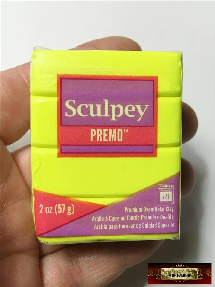 M01439 MOREZMORE Premo Accents Sculpey ФЛУОРЕСЦЕНТНЫЙ ЖЕЛТЫЙ 5310 2 унц полимерная глина - Изображение 1 из 1