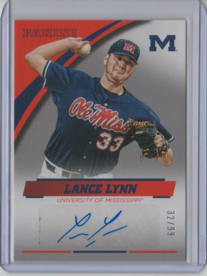 Panini Collegiate Ole Miss 2016 autógrafo plateado Lance Lynn/99 automático - plano envío y devolución Foto 1 de 3