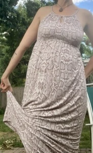 Cynthia Rowley SCHLANGENLEDERDRUCK gemütliches Maxikleid/Damen Größe Small US - Bild 1 von 7