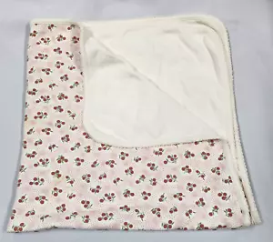 Vintage 2003 Baby Gap Cream Ivory Pink Flower Floral Cotton 2-ply Blanket Y2K - Picture 1 of 7