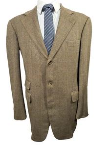 Chaqueta Blazer Abrigo Deportivo BROOKS BROTHERS Para Hombres Marrón Lana CUADROS VENTANA 42R - Imagen 1 de 9